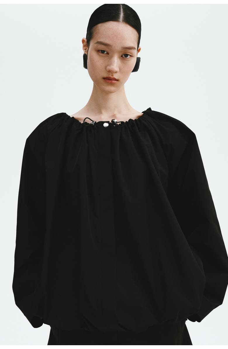 H&M Drawstring-detail Windbreaker, Alternate, color, Black