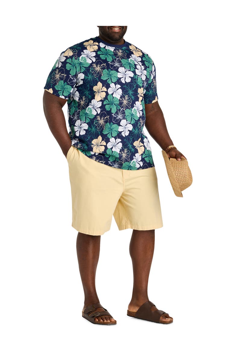 Harbor Bay by DXL Big & Tall Moisture-Wicking Floral Print Pocket T-Shirt, Alternate, color, Peacoat Multi