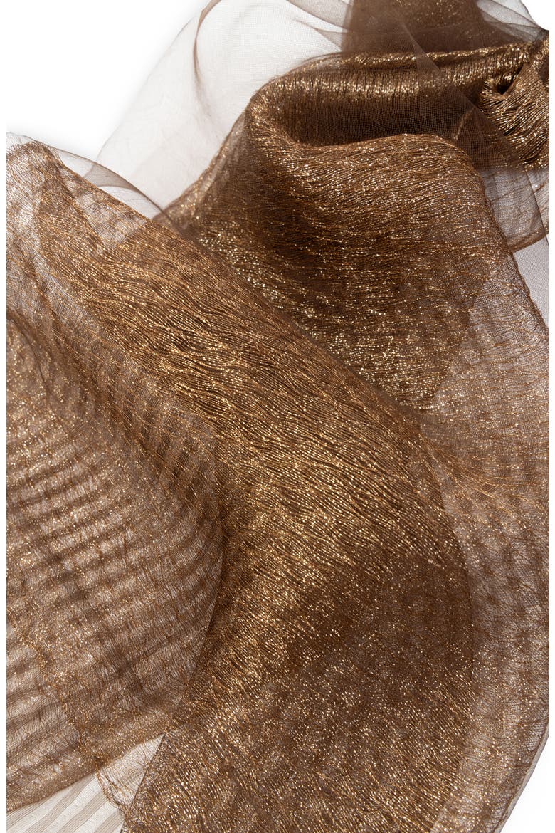 Silk Shimmering Scarf, Alternate, color, BROWN