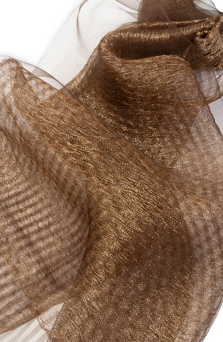 SAACHI Silk Shimmering Scarf, Alternate, color, Brown