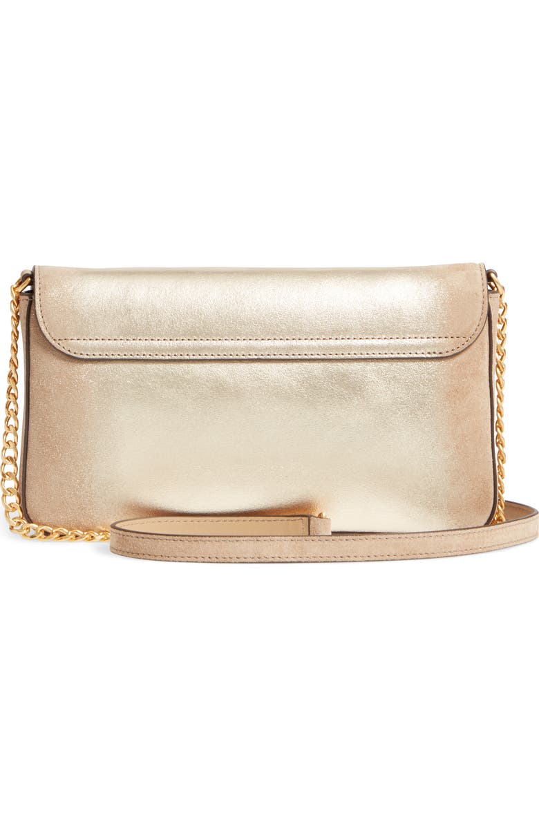 Tory Burch Chelsea Convertible Metallic Leather Clutch, Alternate, color,