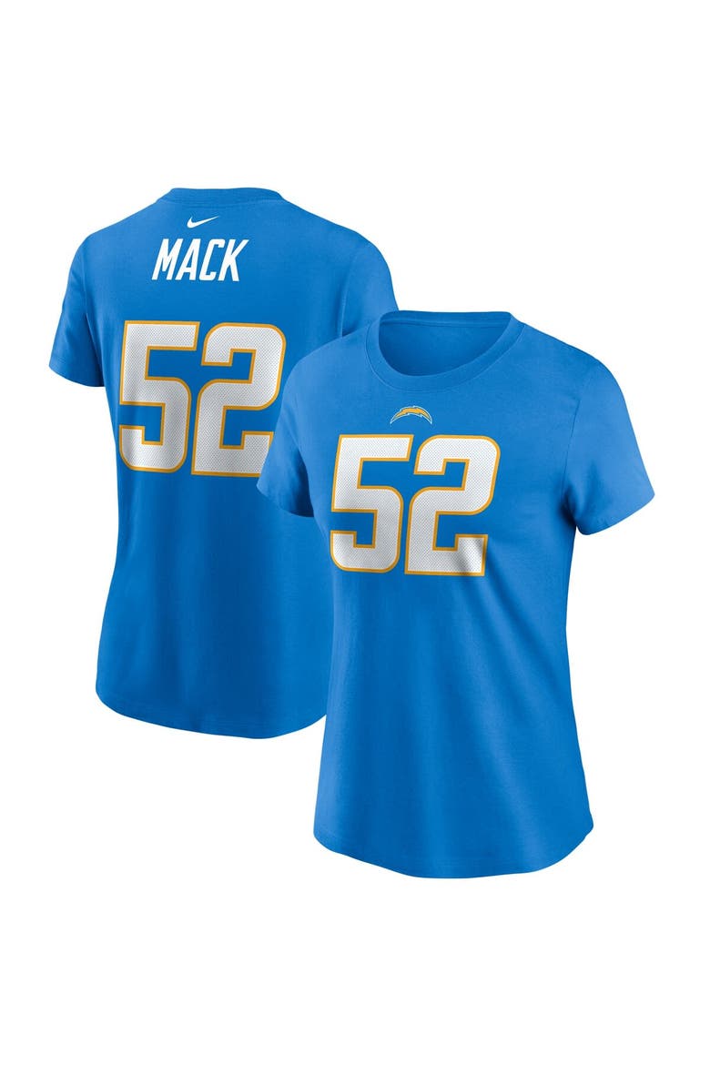 Women's Nike Khalil Mack Powder Blue Los Angeles Chargers Player Name & Number T-Shirt, Main, color, Powder Blue