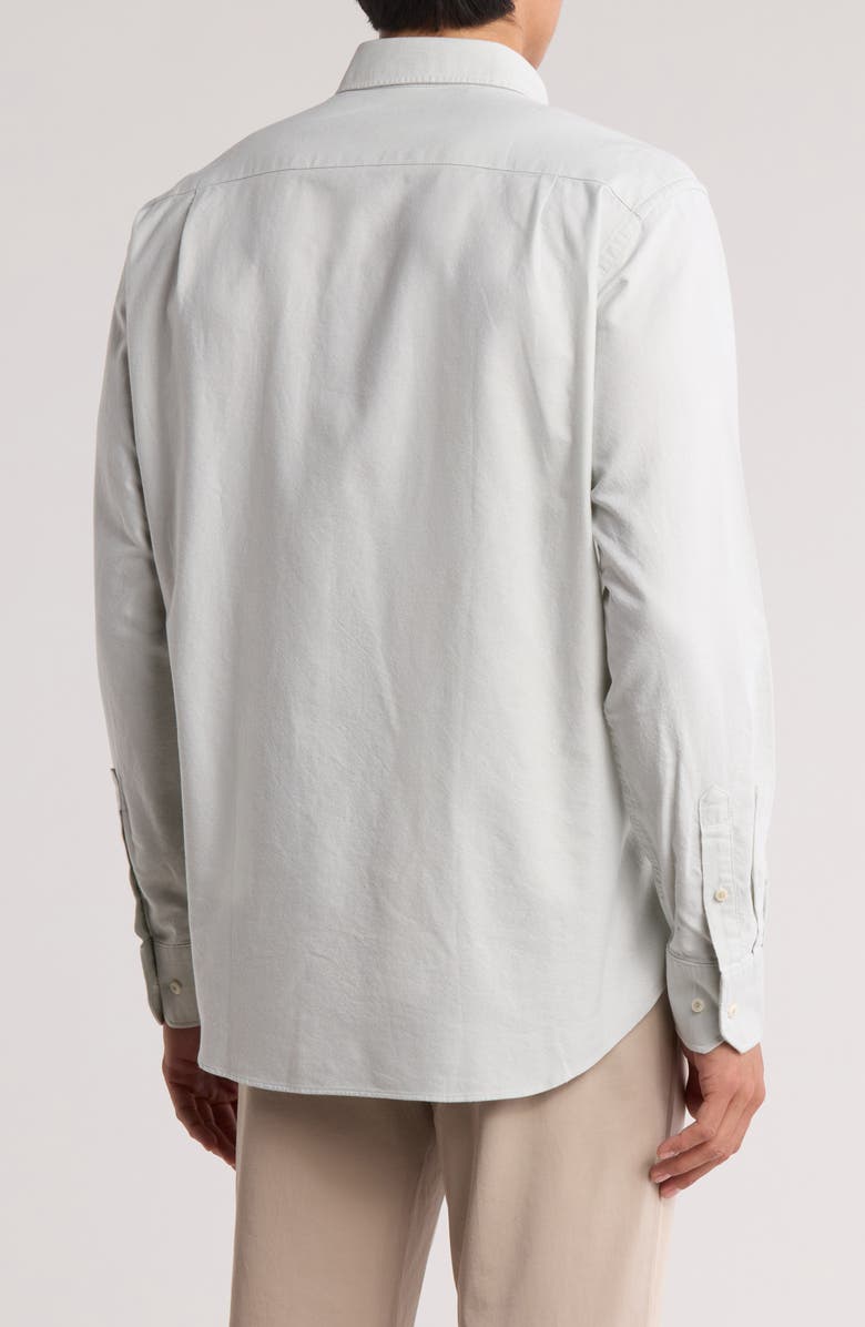 David Donahue Oxford Cotton Button-Down Dress Shirt, Alternate, color, Sage