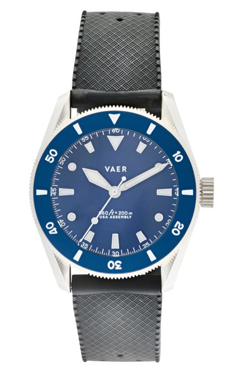 D4 Meridian Black Solar Dive Watch, 38mm