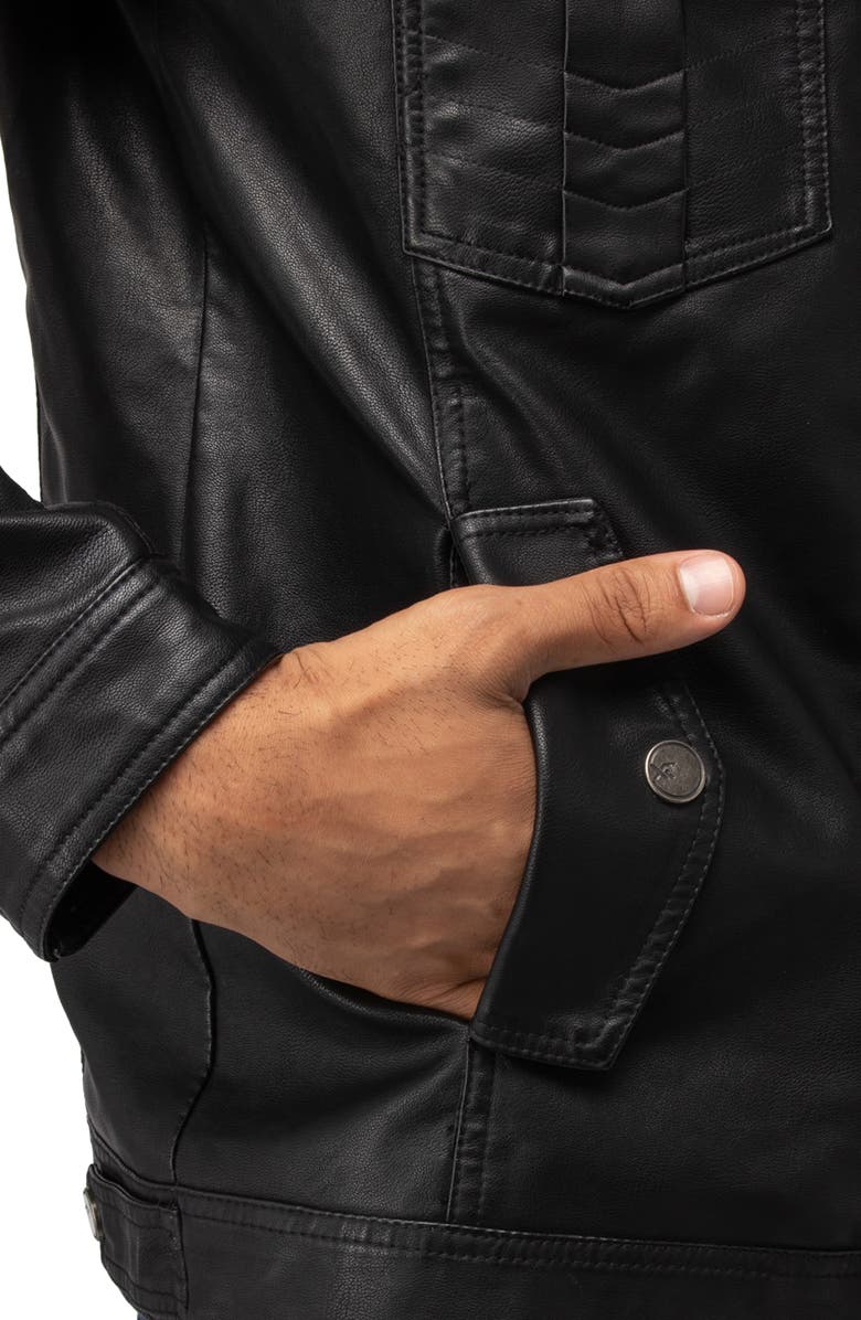 XRAY Faux Leather Utility Jacket, Alternate, color, Black