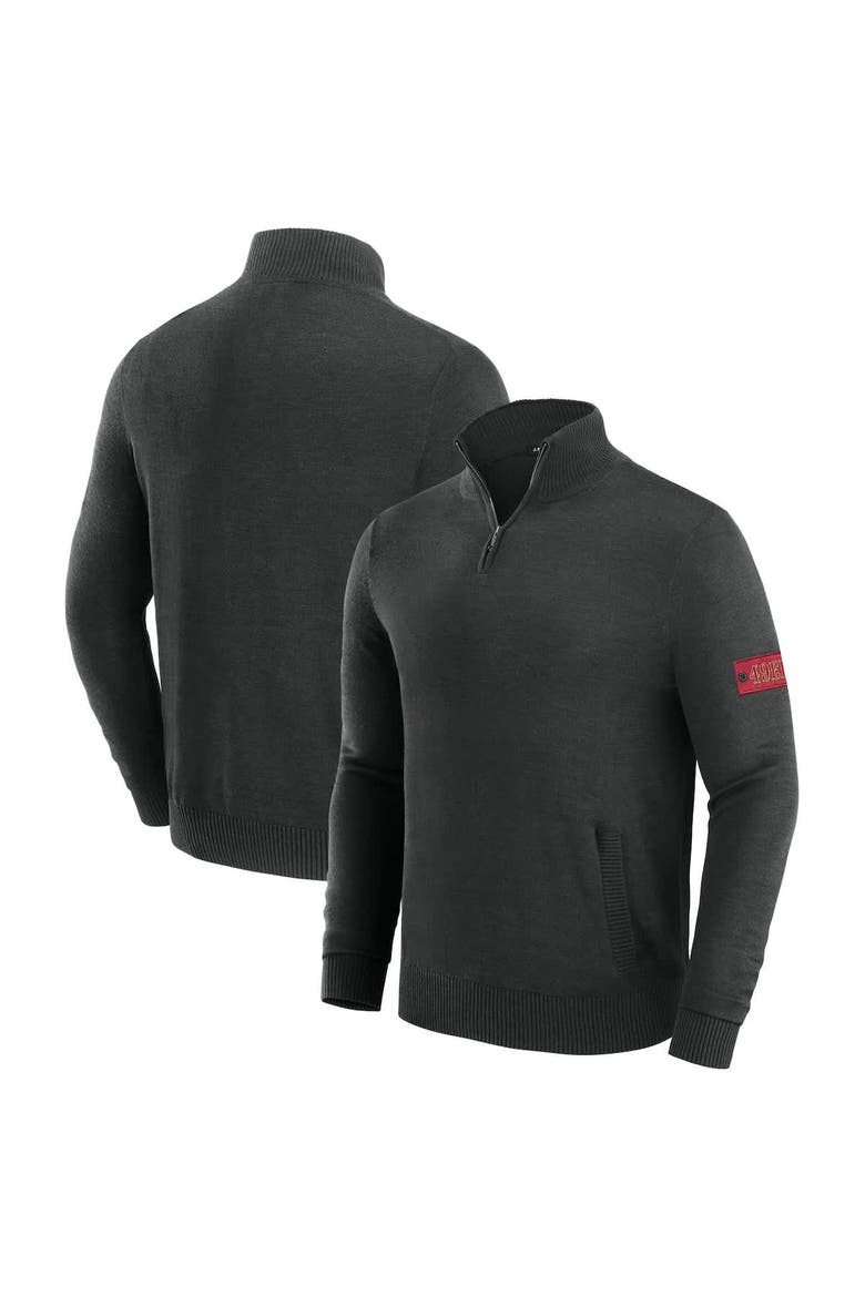 Men's J. Palmer Black San Francisco 49ers Franchise Quarter-Zip Sweater, Main, color, Black