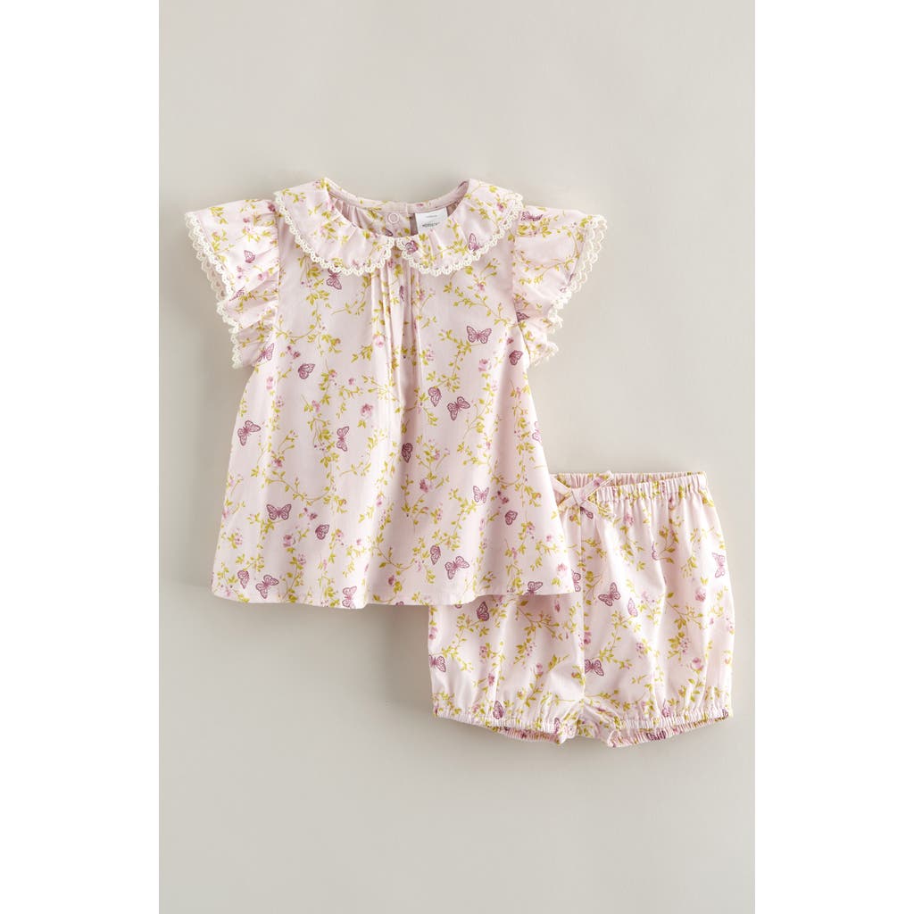 Nordstrom Flutter Top & Bloomers Set In Pink