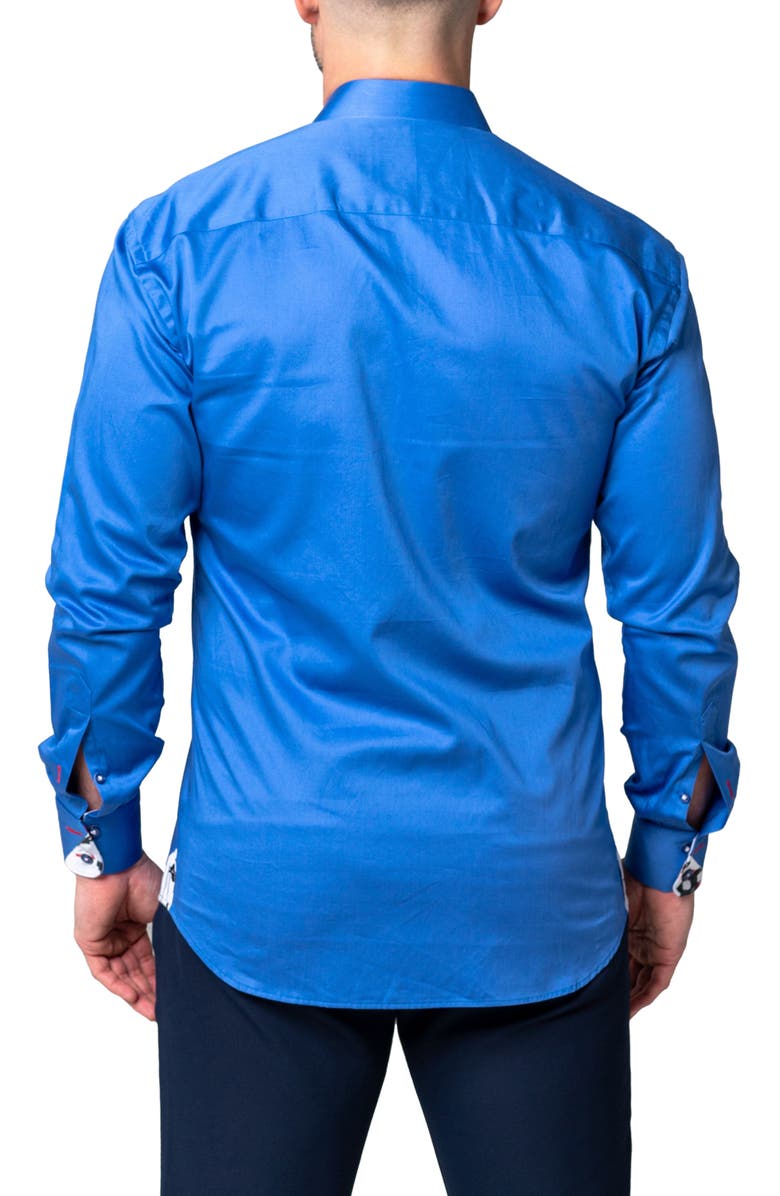 Maceoo Einstein Simple Blue Button-Up Shirt, Alternate, color, Blue
