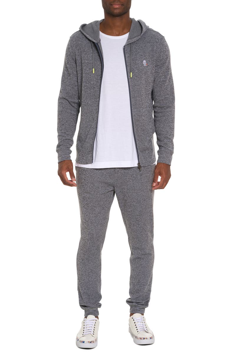 Robert Graham Atom Skull Appliqué Zip Hoodie, Alternate, color, 