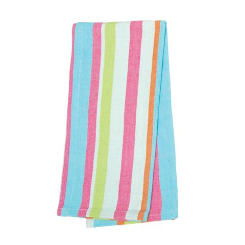 Key Lime Stripe Woven Cotton Dishtowel