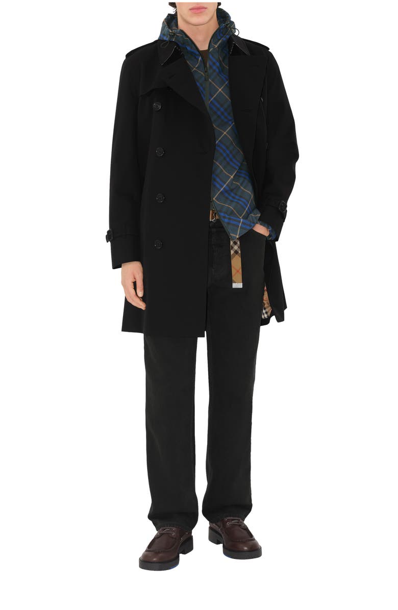 Burberry Mid-length Kensington Heritage Trench Coat, Main, color, Black