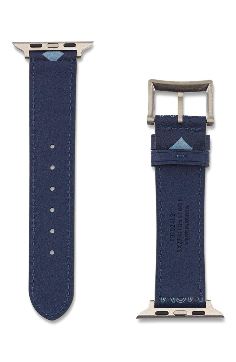 MCM Apple Watch Band in Visetos- M/L, Alternate, color, Blue