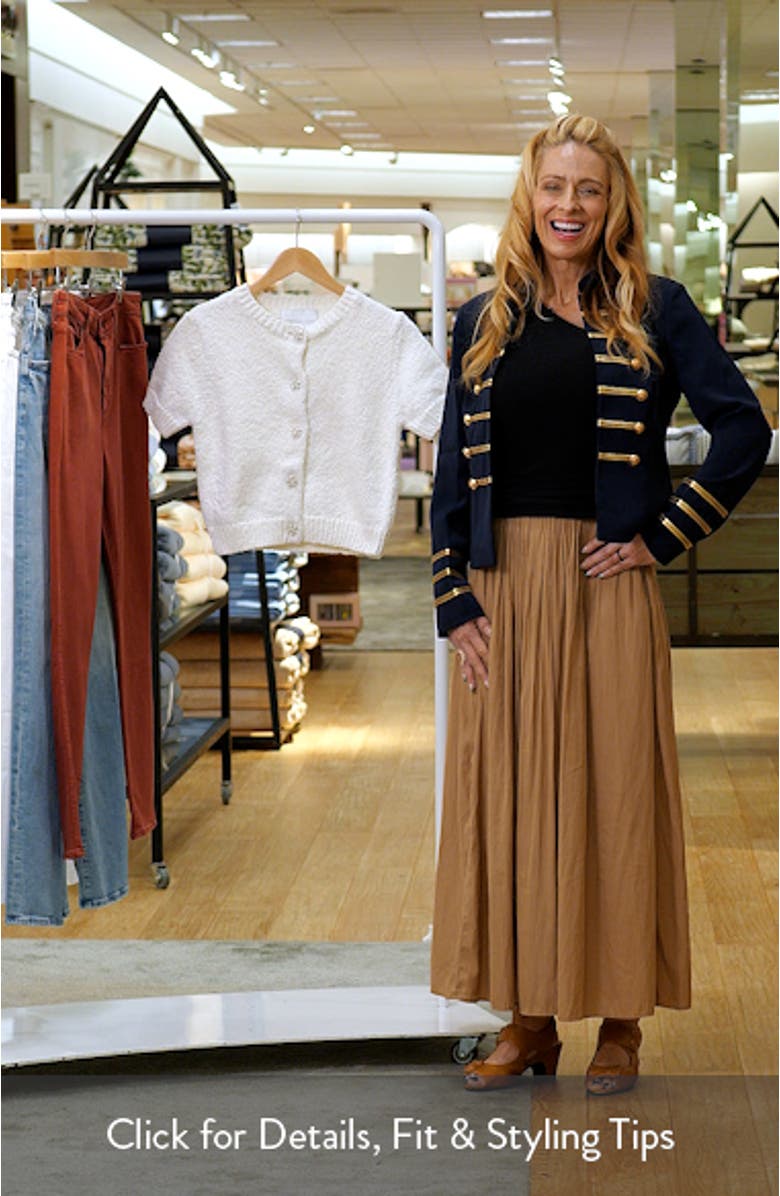 Scalloped Embellished Button Short Sleeve Cardigan, sales video thumbnail