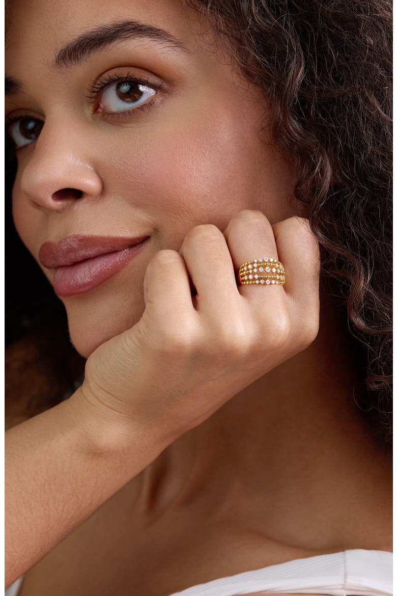 Mykonos Diamond Multirow Wide Ring (Online Trunk Show), Alternate, color, 18K YELLOW GOLD
