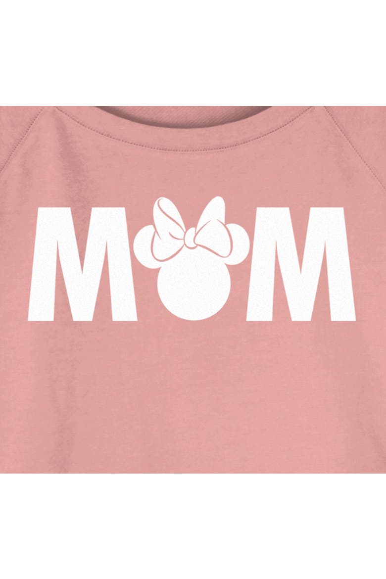 Junior's Mickey & Friends Mother's Day Minnie Mouse Mom  Sweatshirt, Alternate, color, Desert Pink