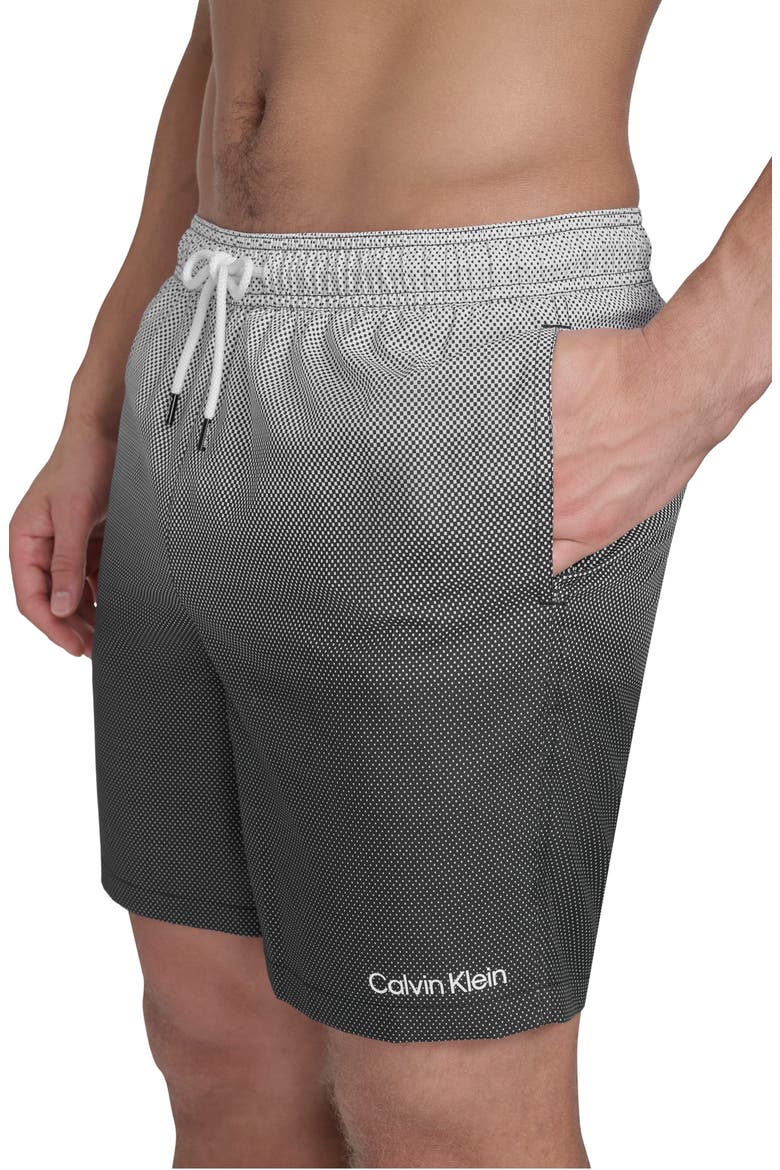 Core Volley Gradient Dot Swim Trunks, Alternate, color, BLACK