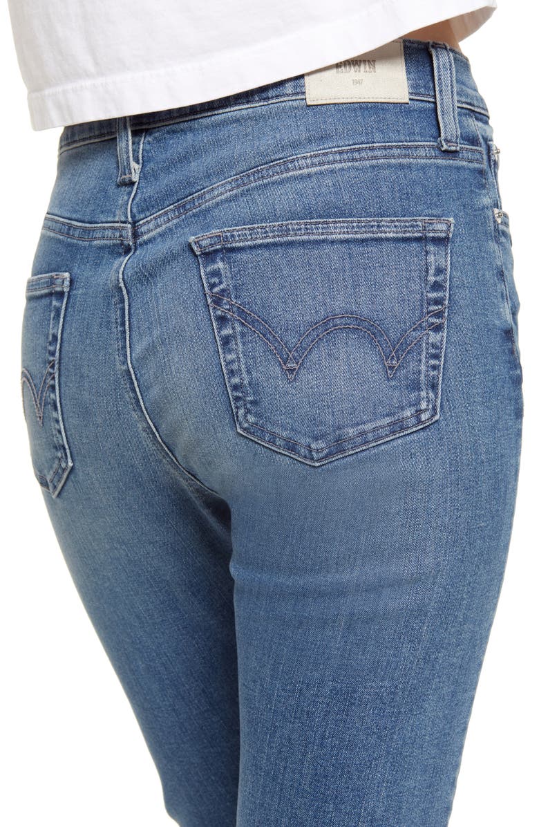 EDWIN Elin High Waist Crop Slim Jeans, Alternate, color, 