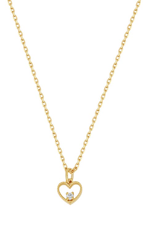 Icon 18K Yellow Gold Diamond Heart Pendant Necklace