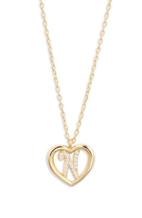 Heart Cubic Zirconia Initial Pendant Necklace