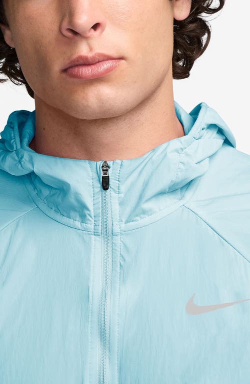 Nike Stride Dri-fit Uv Hooded Running Jacket In Glacier Blue