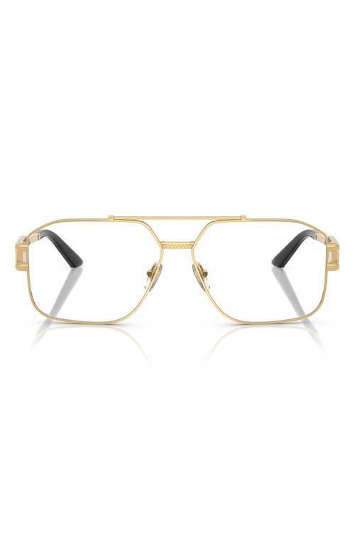 Versace 57mm Irregular Square Optical Glasses In Gold