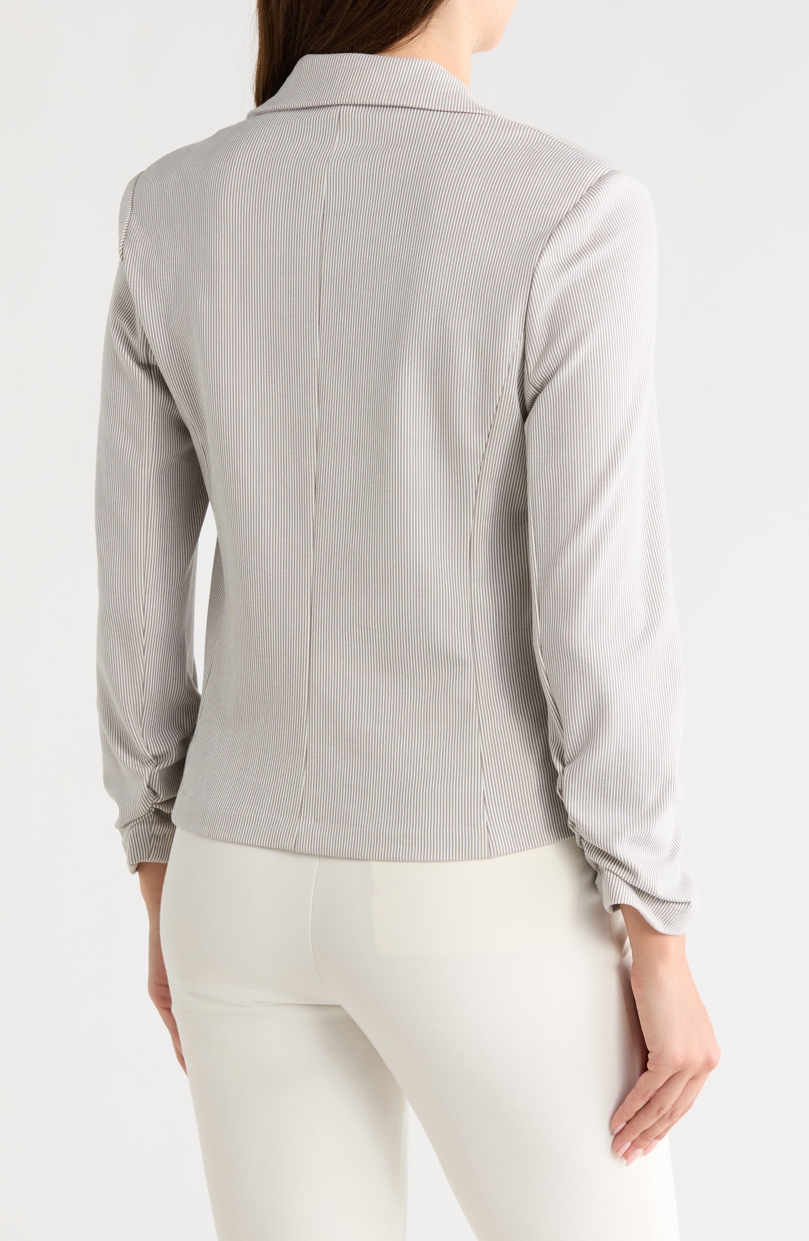 Amanda & Chelsea Stripe Scrunch Sleeve Jacket