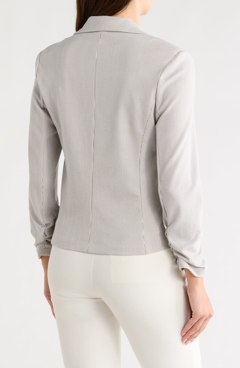 Amanda & Chelsea Stripe Scrunch Sleeve Jacket, Alternate, color, Tan/ White