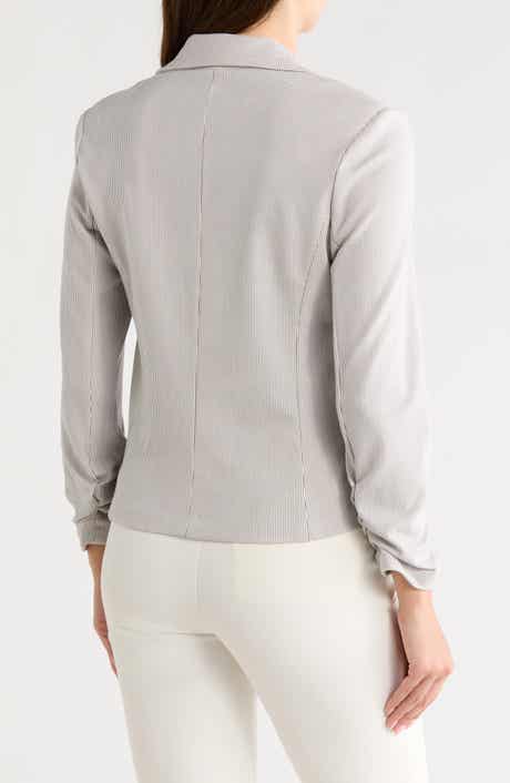 Amanda & Chelsea Stripe Scrunch Sleeve Jacket