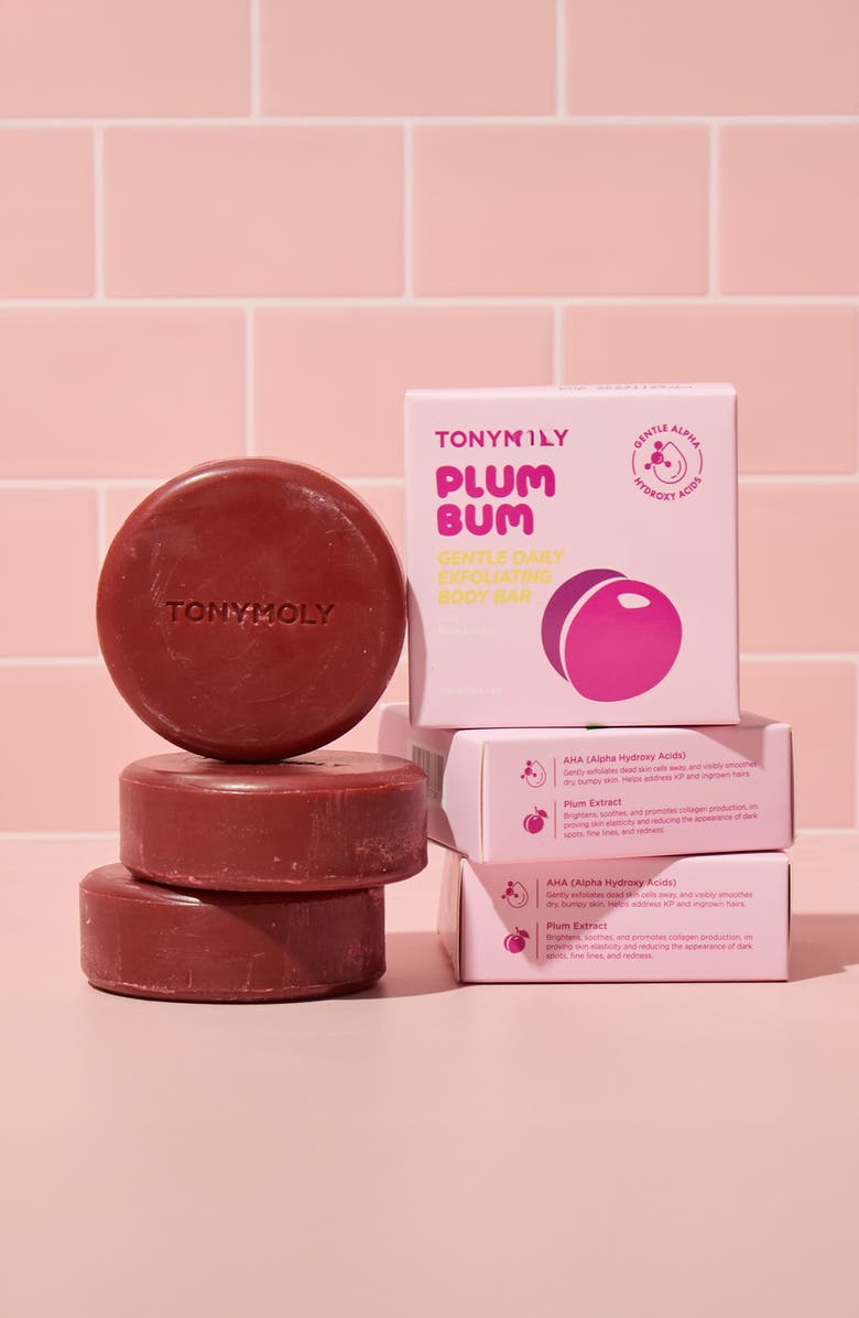 TONYMOLY Plum Bum Gentle Daily Body Exfoliating Bar, Alternate, color, Pink