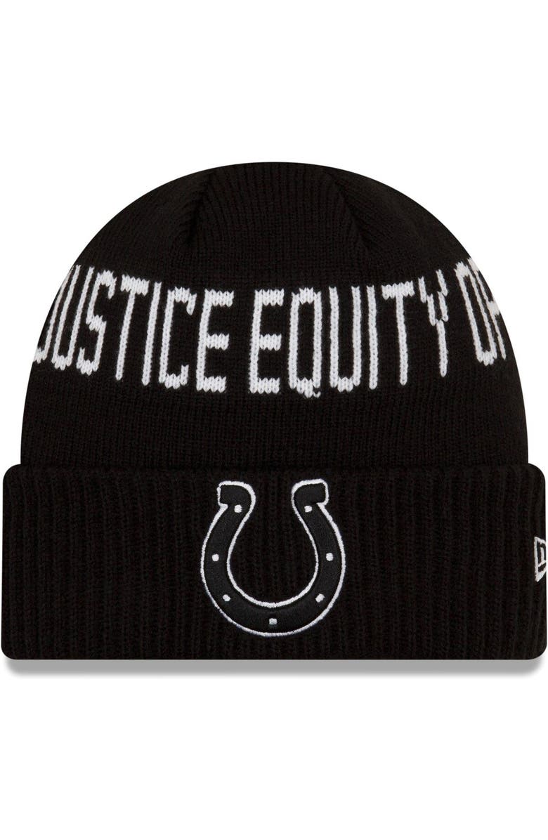 New Era Men's New Era Black Indianapolis Colts Team Social Justice Cuffed Knit Hat, Main, color,
