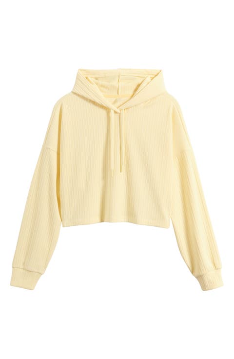 Breathe Easy Rib Crop Hoodie
