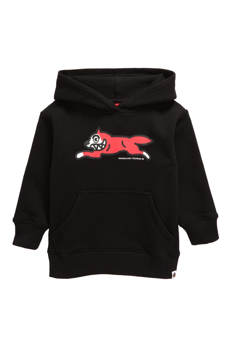 Kids' Canine Cotton Graphic Hoodie, Main, color, BLACK