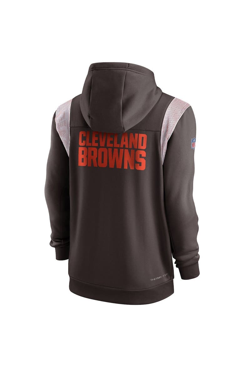 Men's Nike Brown Cleveland Browns Performance Sideline Lockup Full-Zip Hoodie, Alternate, color, Brown