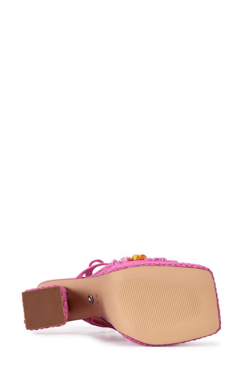 Azalea Wang Fiamma Ankle Wrap Platform Sandal In Pink