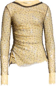 Siedrés Faye Studded Lace & Mesh Top