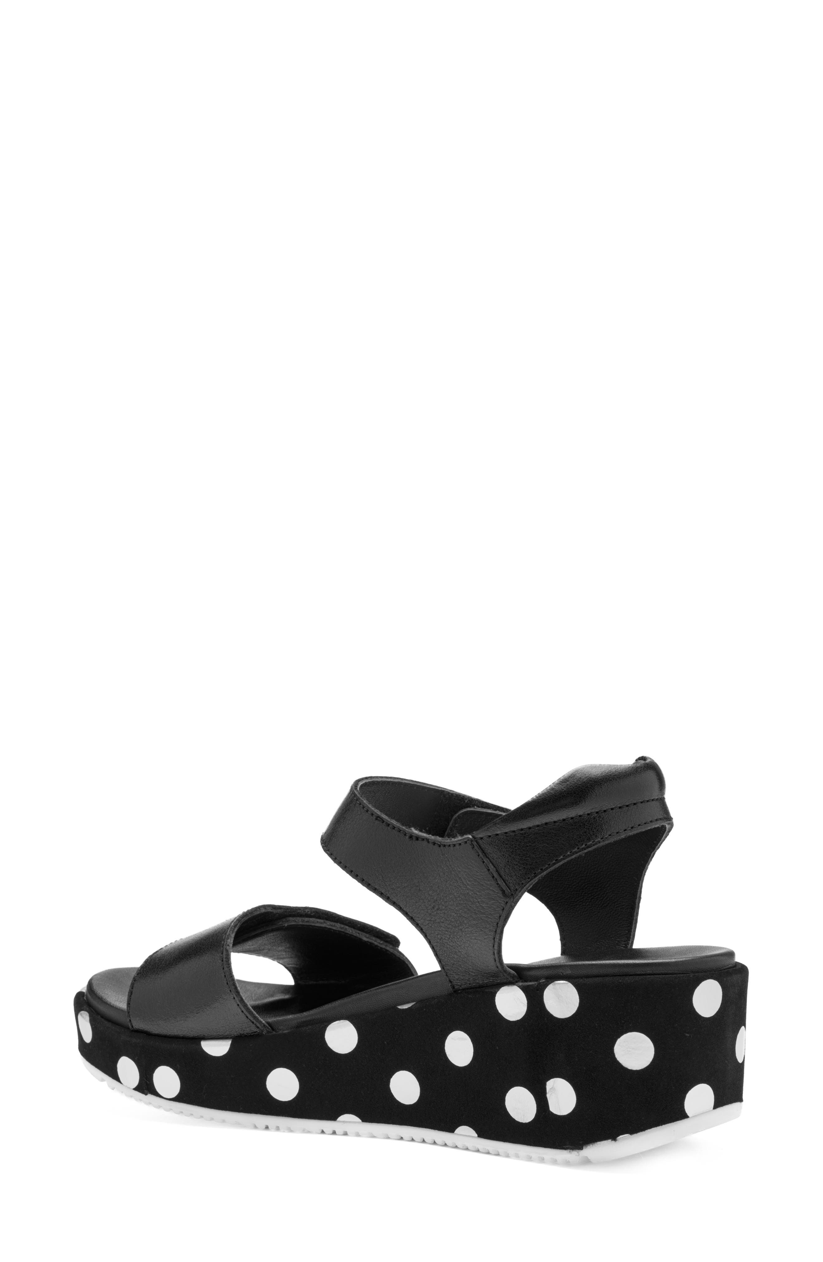 ara Rosepetal Platform Wedge Sandal, Alternate, color, Black/ Black/ Cream