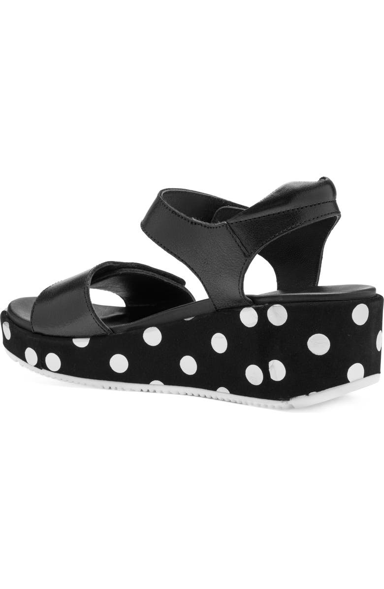 ara Rosepetal Platform Wedge Sandal, Alternate, color, Black/ Black/ Cream