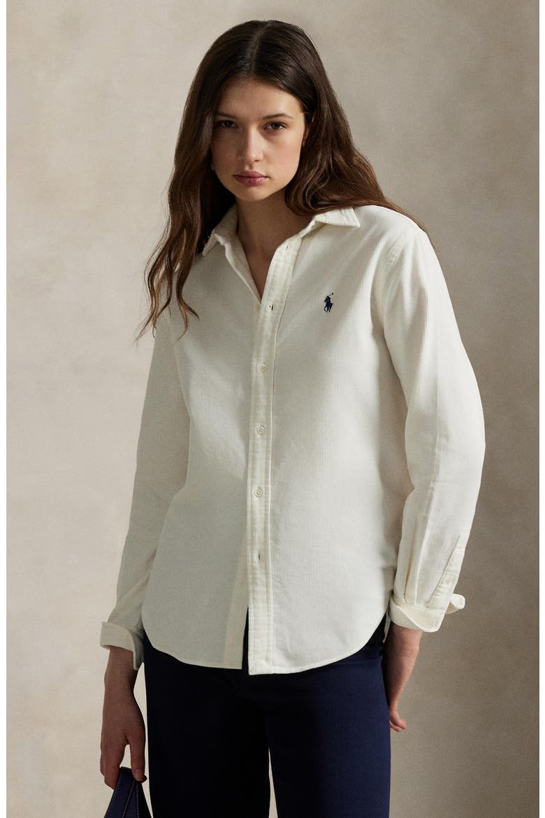 Classic Fit Cotton Corduroy Button-Up Shirt, Alternate, color, WARM WHITE