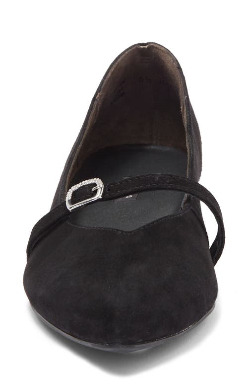 Paul Green Tootsie Pointed Toe Mary Jane Loafer In Black Suede