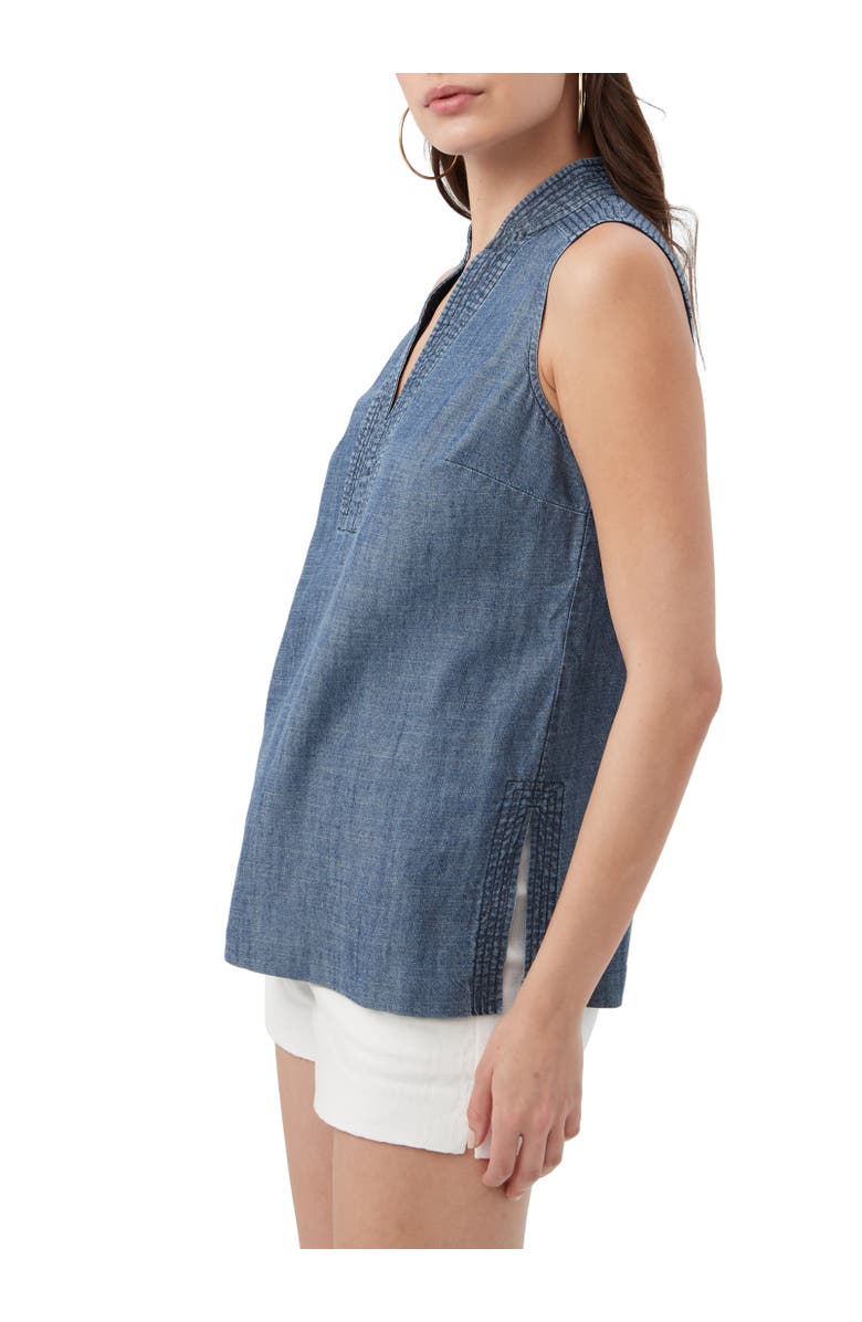 Trina Turk Lacheri Sleeveless Chambray Top, Alternate, color, 