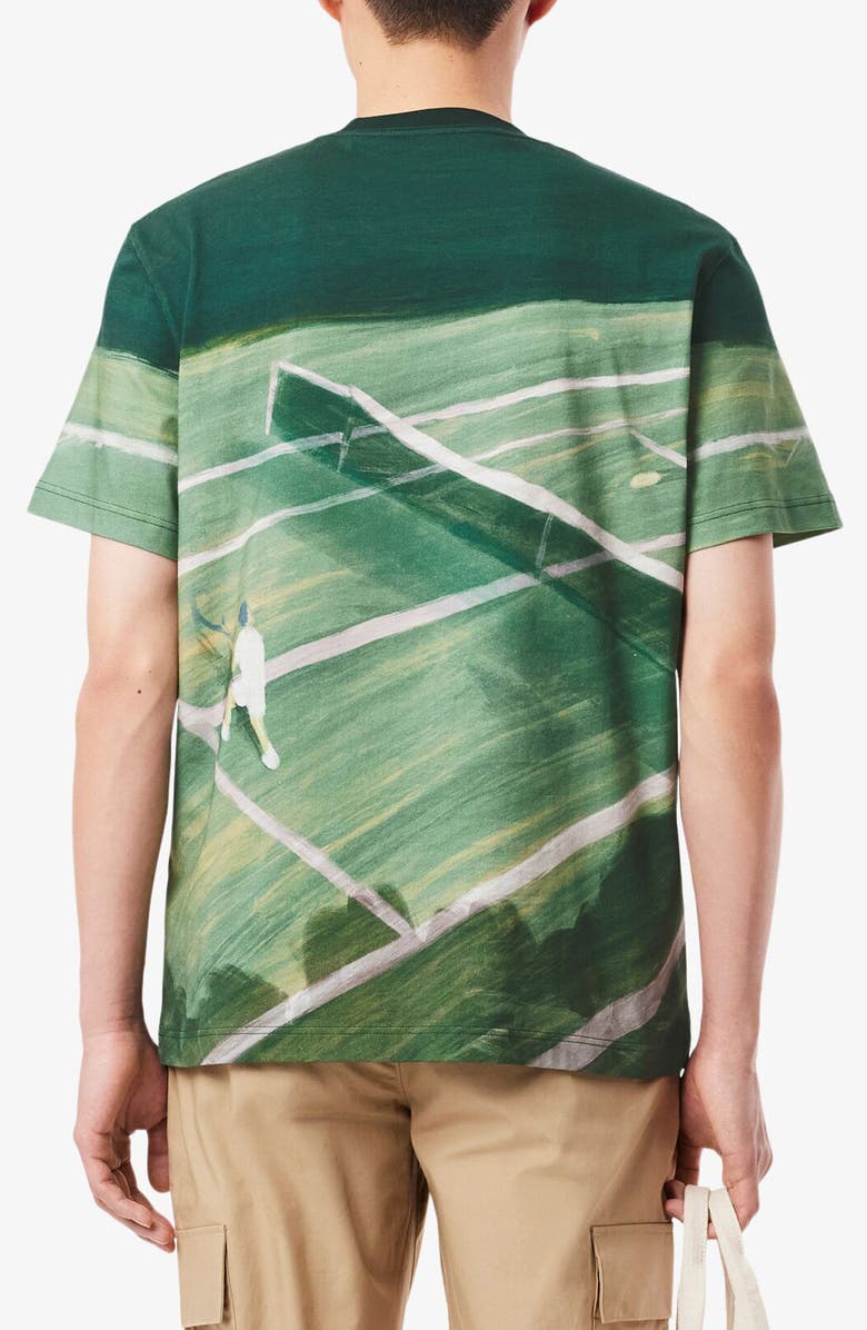 Lacoste Tennis Court Classic Fit Graphic T-Shirt, Alternate, color, 
