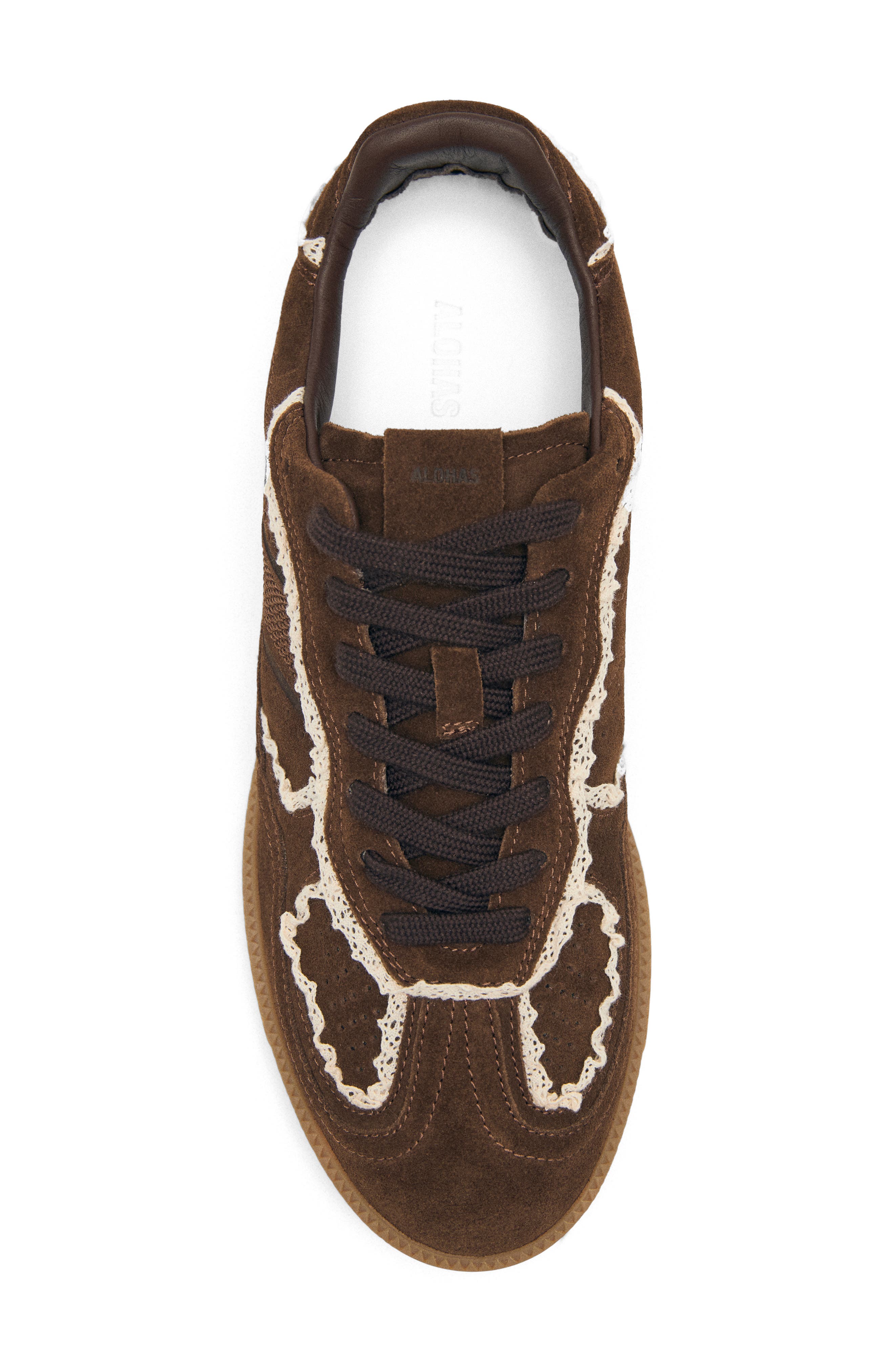 ALOHAS Tb.490 Crochet Trim Sneaker, Alternate, color, Crochet Chocolate
