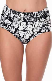 Side Shirred Comfort Core High Waist Bikini Bottoms