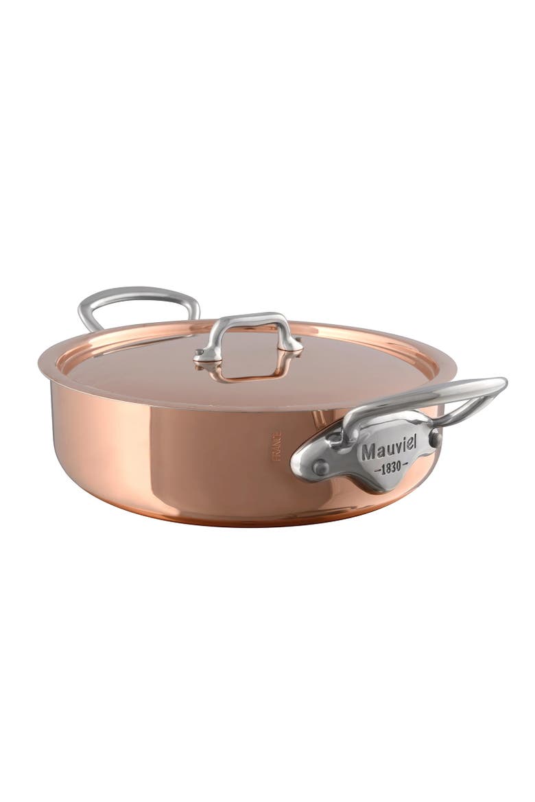 M'3 S 3.2-Qt Copper Rondeau With Lid, Cast Stainless Steel Handle, Main, color, Copper