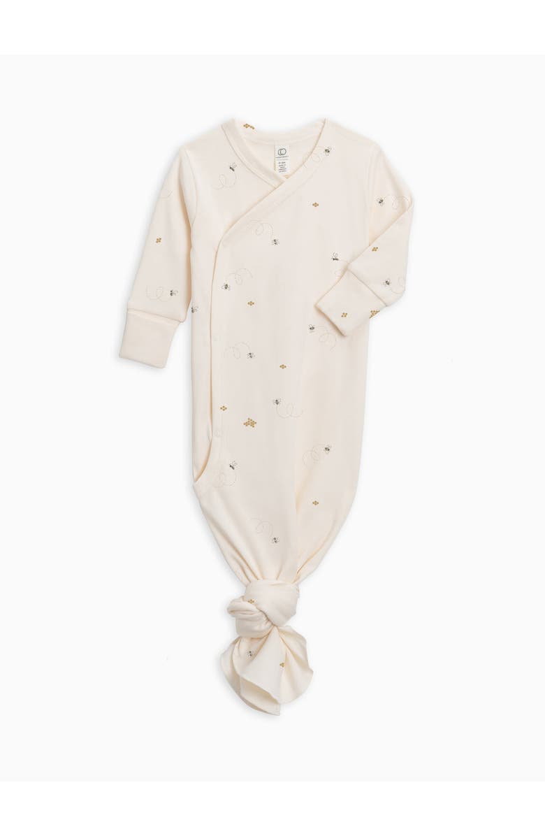 Colored Organics Organic Indy Wrap Gown, Main, color, Bees / Pewter