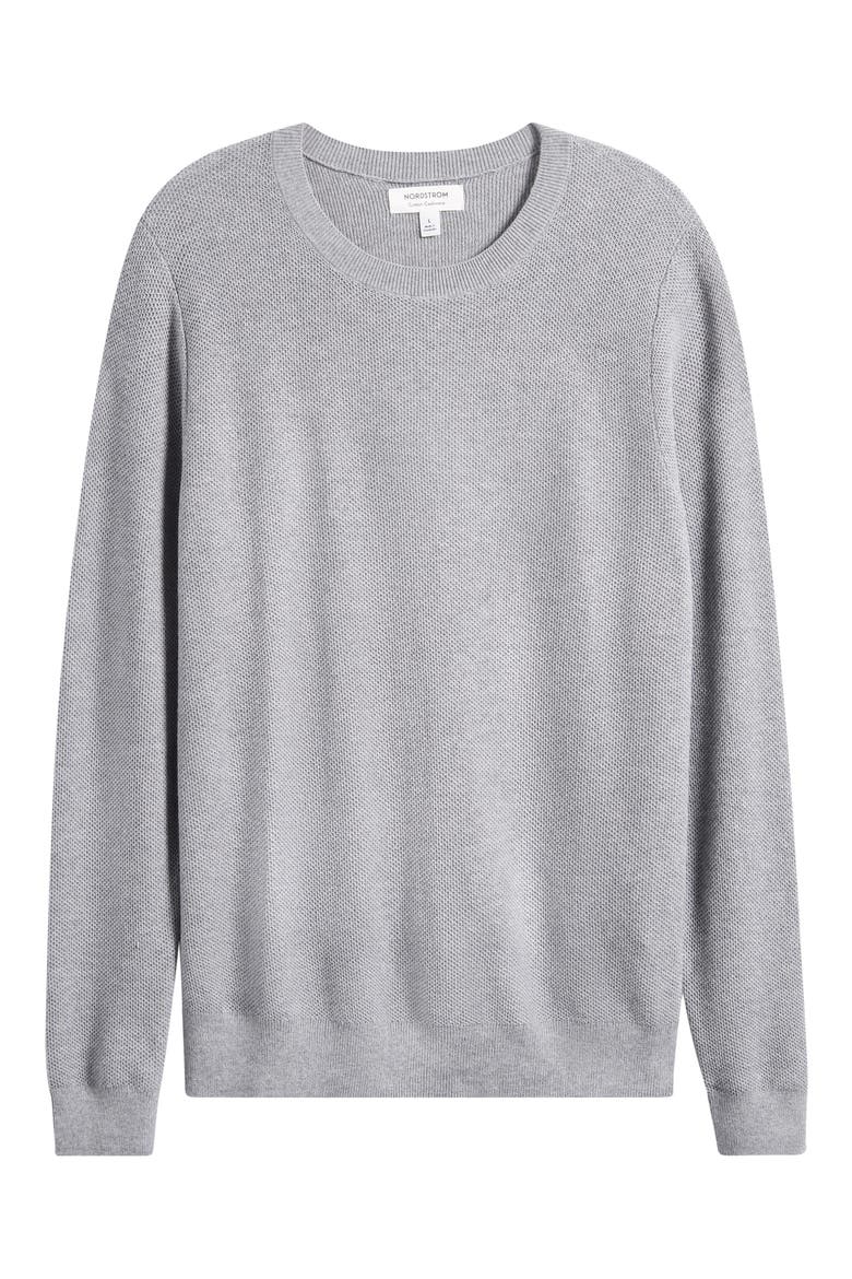 Cotton & Cashmere Sweater, Alternate, color, GREY DECEMBER HEATHER