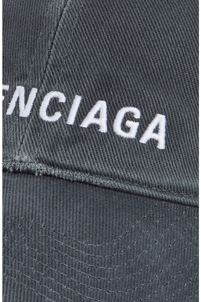 Embroidered Logo Organic Cotton Baseball Cap, Alternate, color, DARK GREY/ WHITE