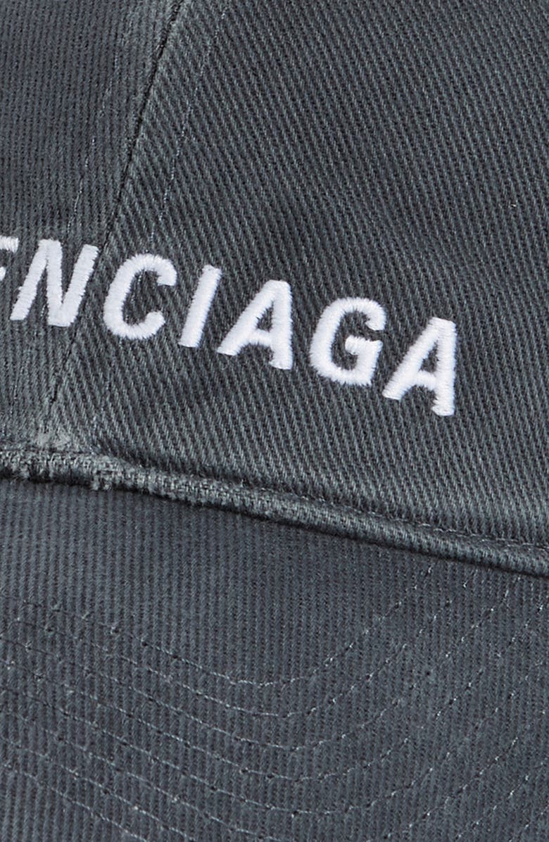 Balenciaga Embroidered Logo Organic Cotton Baseball Cap, Alternate, color,