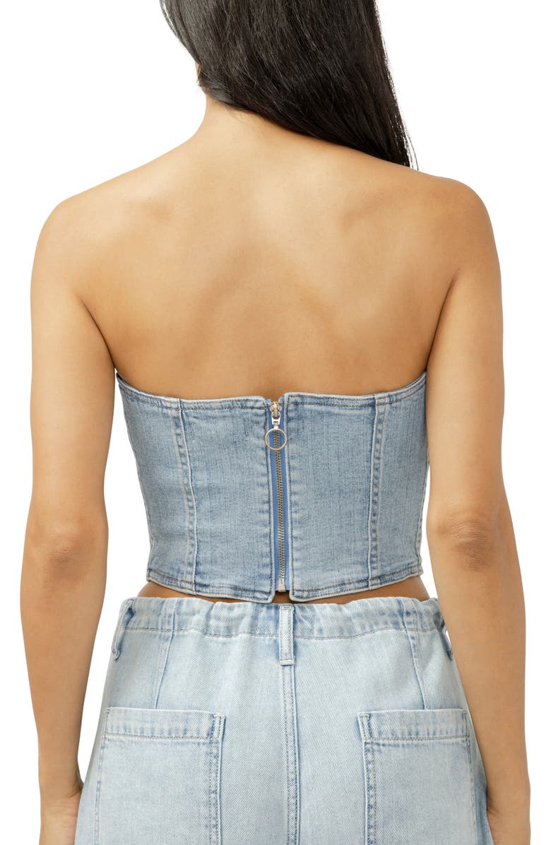 Silver Jeans Co. Strapless Denim Corset Top, Alternate, color, Mazatlan