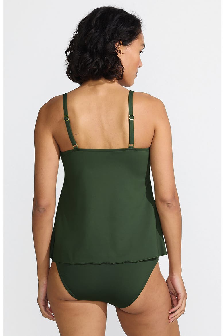 Plus Size DD-Cup Tulip Hem Tankini Top, Alternate, color, Rich Olive Green
